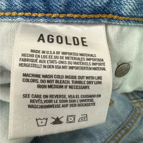 Agolde Riley High Rise Straight Crop Jeans Distressed Size 27 - Picture 15 of 16